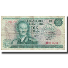 Nota, Luxemburgo, 10 Francs, 1967, 1967-03-20, KM:53a, VF(20-25)