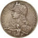 França, Medal, Art Nouveau, Au Mérite, Anges, EF(40-45), Bronze Prateado
