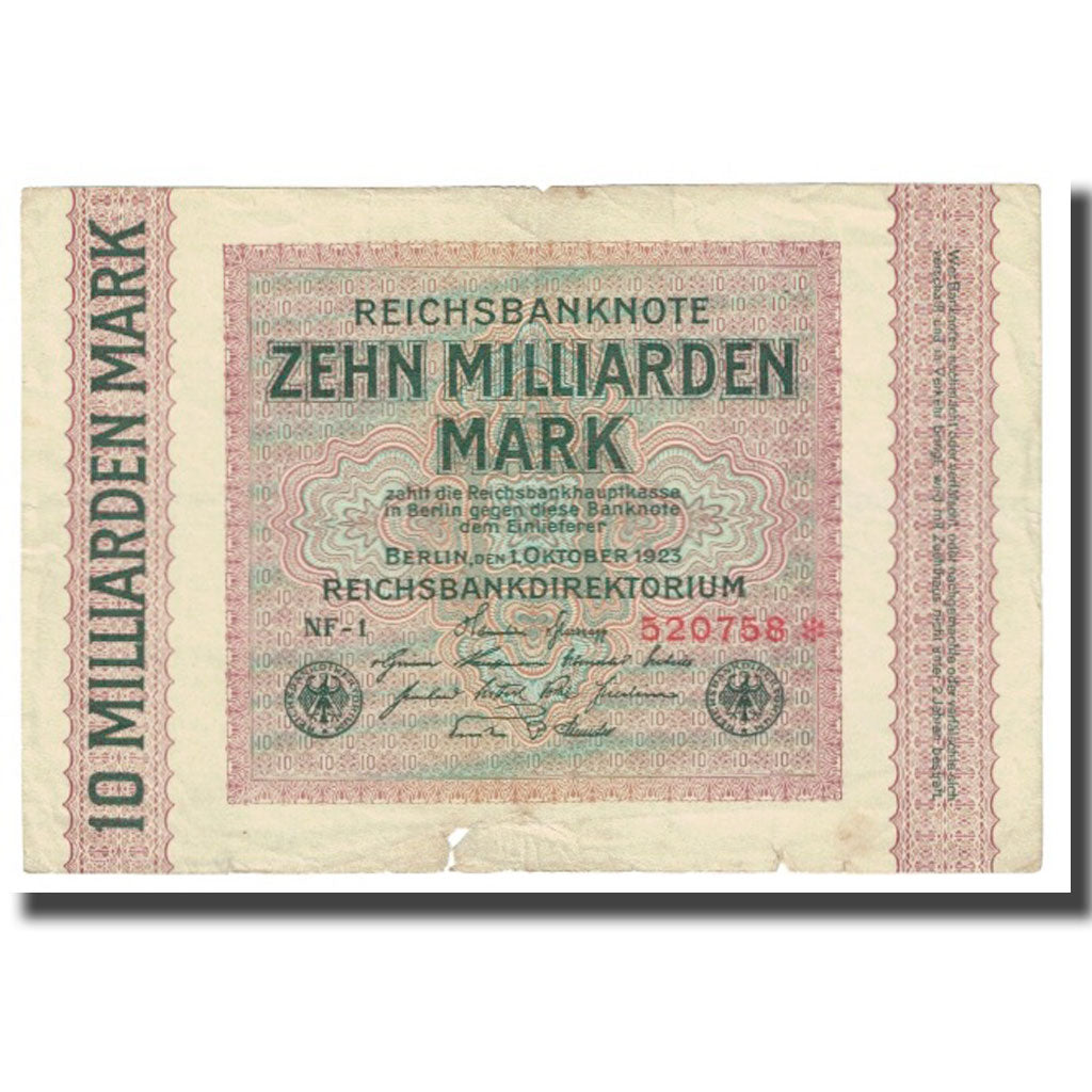 Banknote, Germany, 10 Milliarden Mark, 1923, 1923-10-01, KM:117a, VF(20-25)