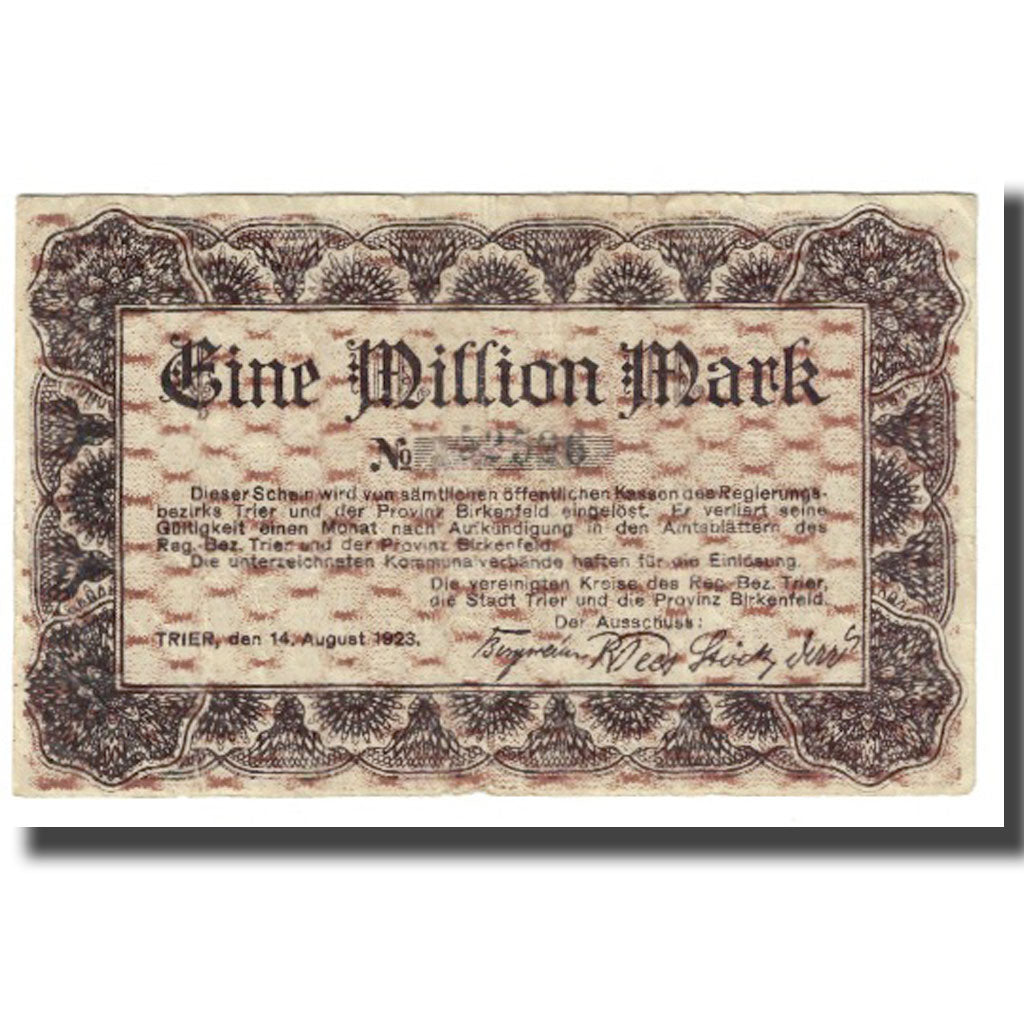 Billet, Allemagne, 1 Million Mark, 1923, 1923-08-14, TTB