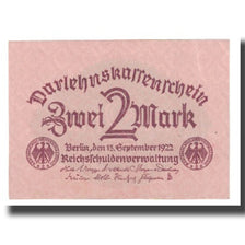 Banknot, Niemcy, 2 Mark, 1922, 1922-09-15, KM:62, UNC(63)