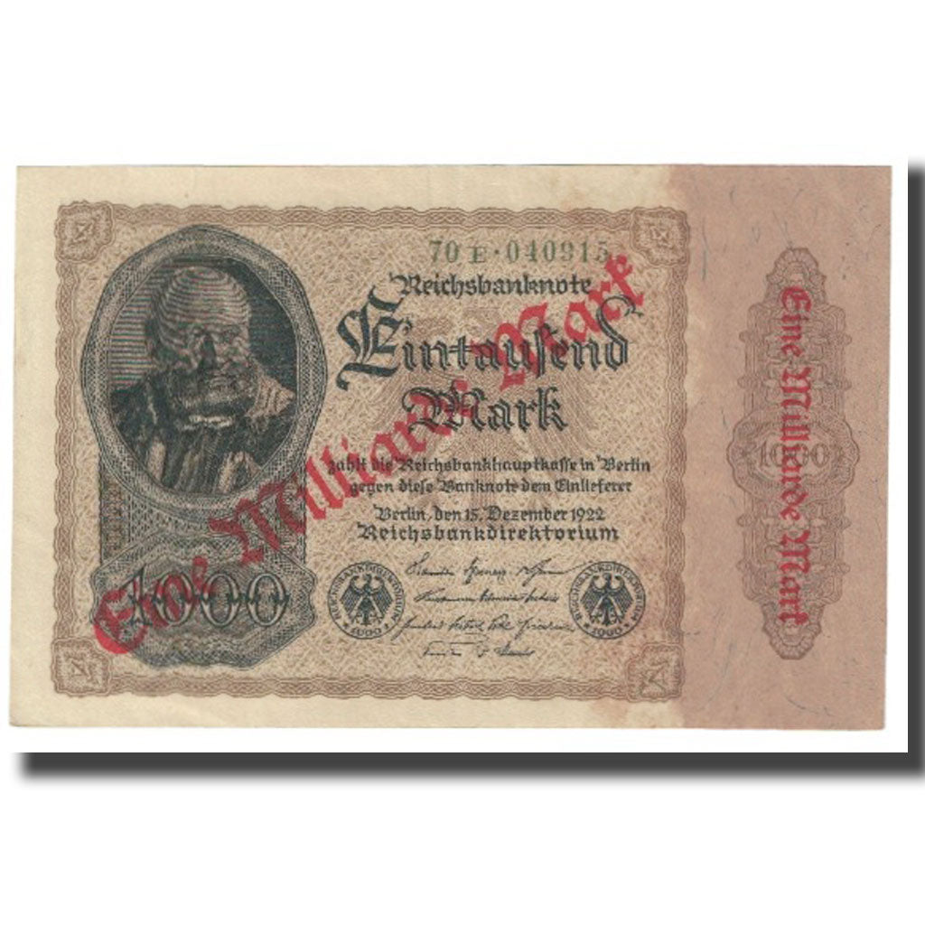 Geldschein, Deutschland, 1 Milliarde Mark on 1000 Mark, 1922, 1922-12-15
