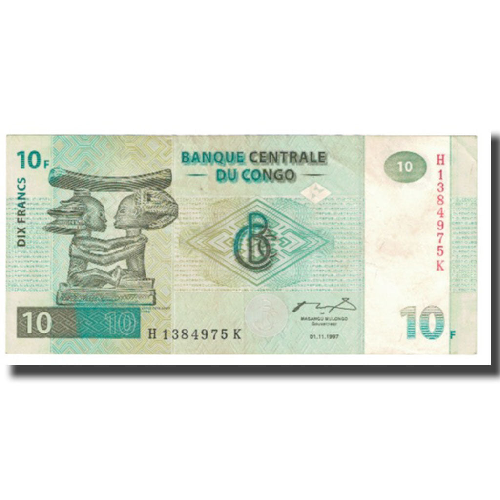 Banknote, Congo Democratic Republic, 10 Francs, 1997, 1997-11-01, KM:87b
