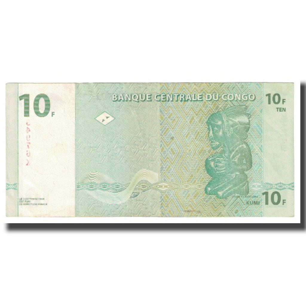Banknote, Congo Democratic Republic, 10 Francs, 1997, 1997-11-01, KM:87b
