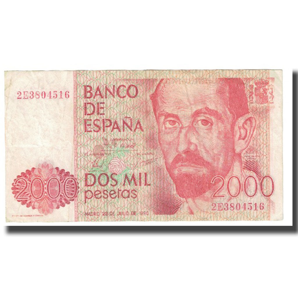 Banknote, Spain, 2000 Pesetas, 1980, 1980-07-22, KM:159, VF(20-25)