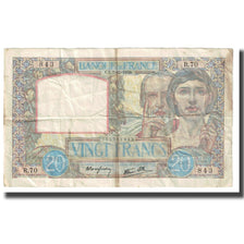 Francja, 20 Francs, 1939, 1939-12-07, VF(20-25), Fayette:12.1, KM:92a