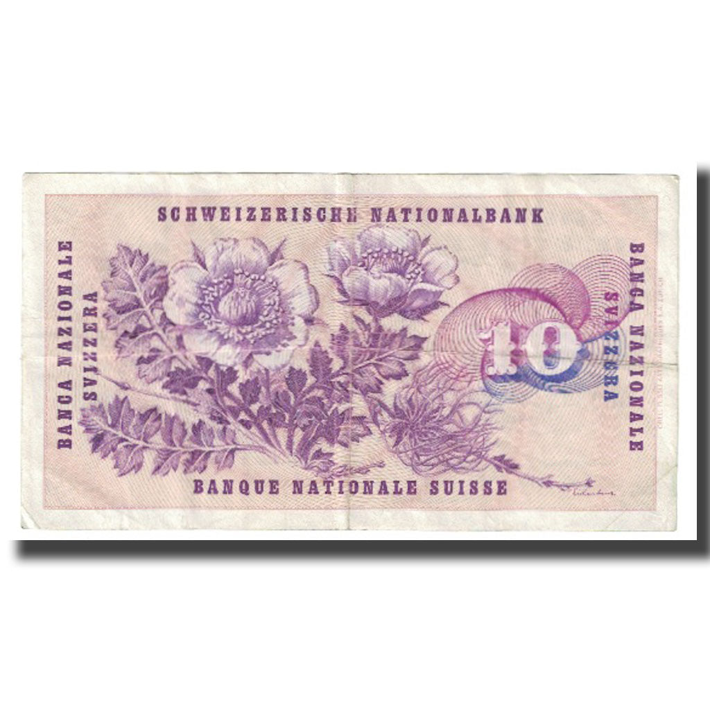 Banknote, Switzerland, 10 Franken, 1972, 1972-01-24, KM:45j, EF(40-45)
