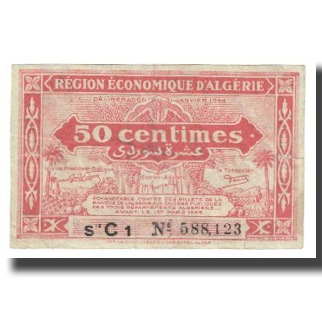 Banknote, Algeria, 50 Centimes, 1944, 1944-01-31, KM:100, EF(40-45)