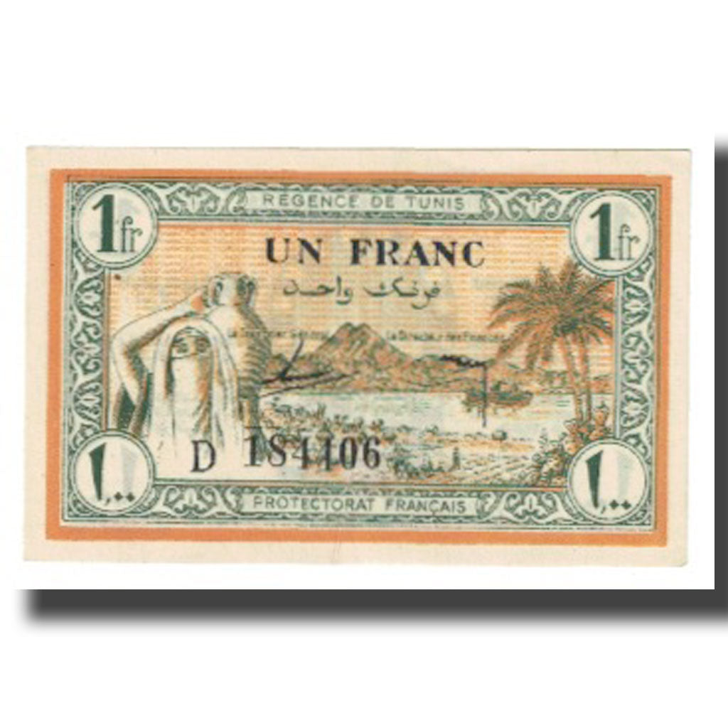 Banknote, Tunisia, 1 Franc, 1943, 1943-07-15, KM:55, UNC(63)