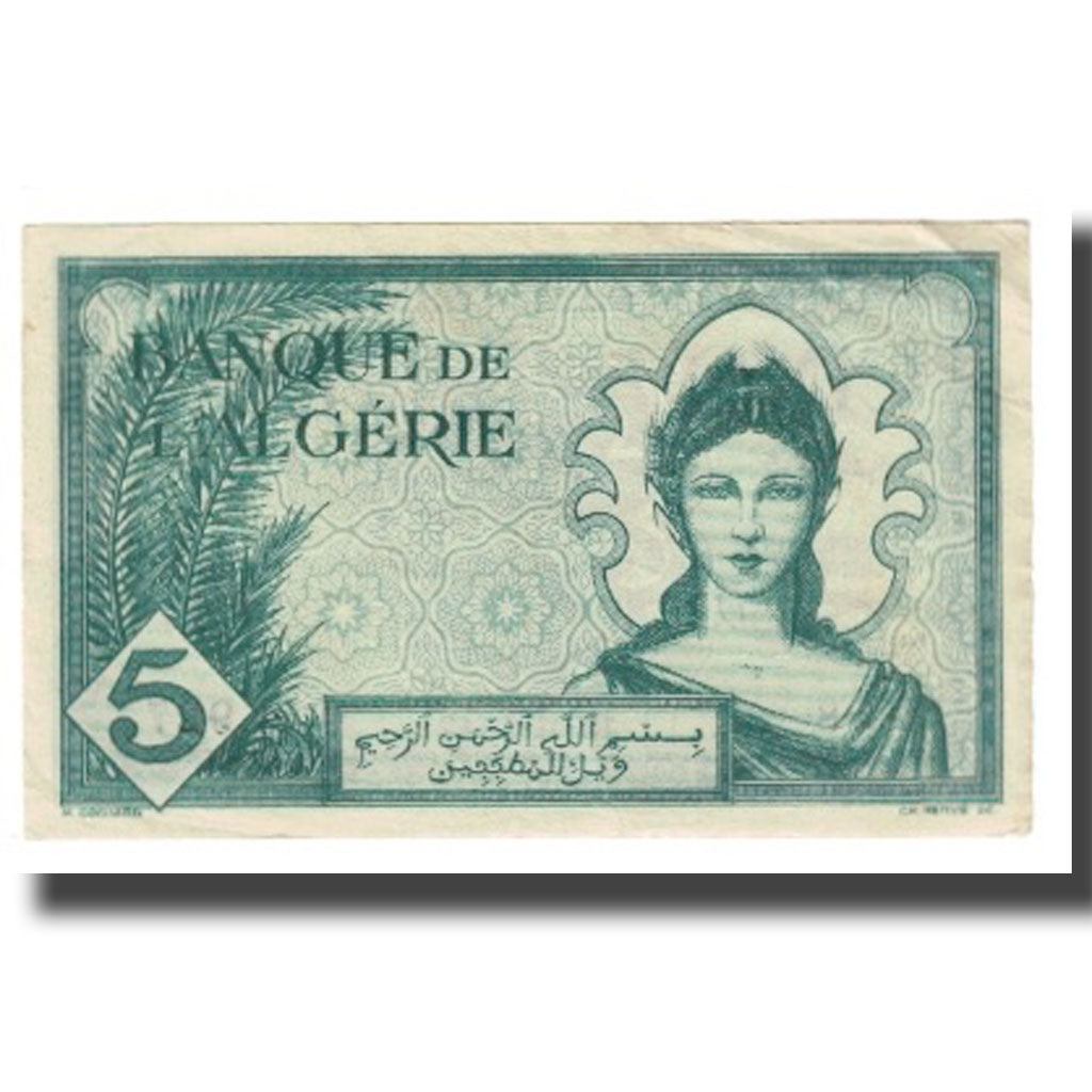 Banknote, Algeria, 5 Francs, 1942, 1942-11-16, KM:91, EF(40-45)