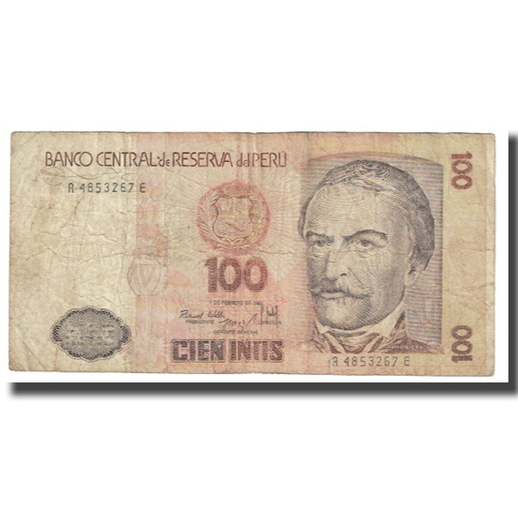 Banknote, Peru, 100 Intis, 1985, 1985-02-01, KM:132b, VF(20-25)