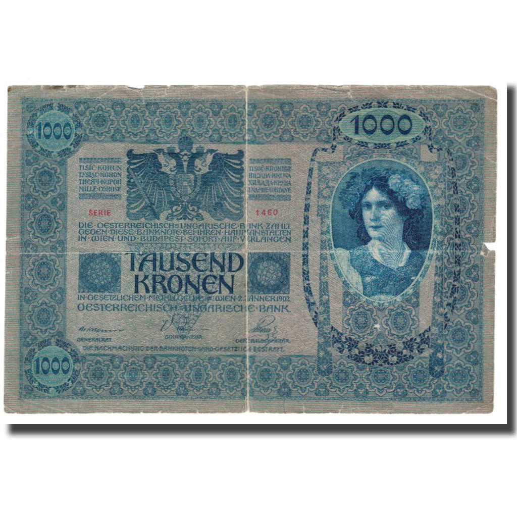 Banknote, Austria, 1000 Kronen, 1902, 1902-01-02, KM:59, VF(20-25)