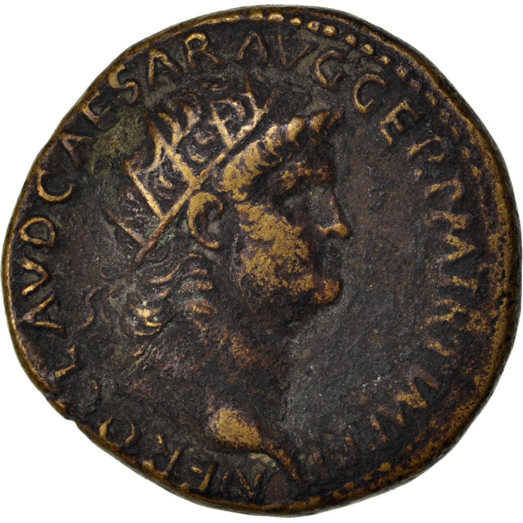 Nero, Dupondius, Roma, EF(40-45), Copper, Cohen #150, 11.70