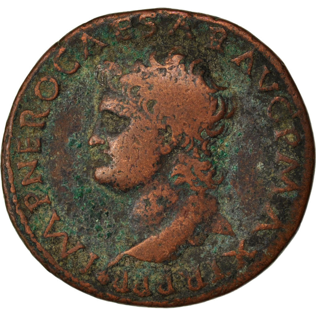 Nero, As, Roma, EF(40-45), Copper, Cohen #302, 10.00