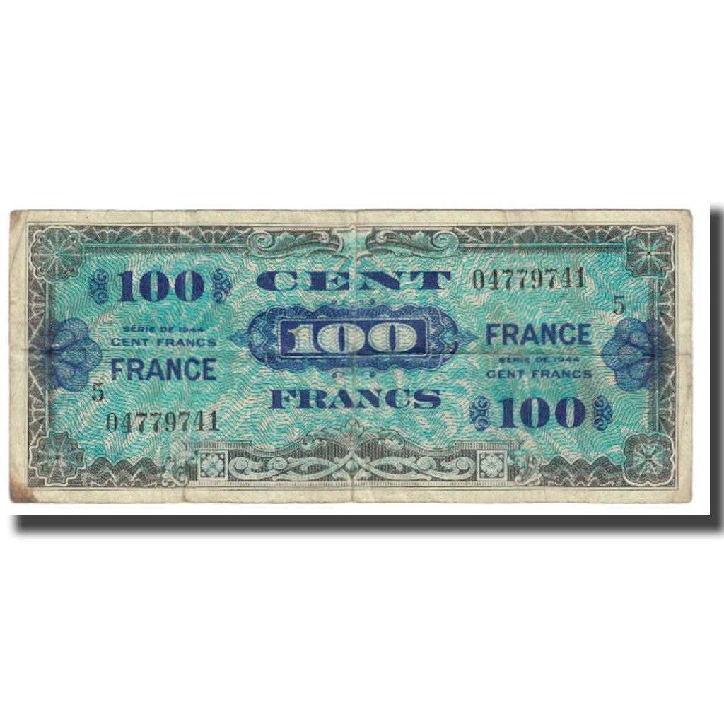 France, 100 Francs, 1944, VF(20-25), Fayette:VF25.5, KM:123c