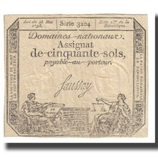 France, 50 Sols, 1793, 23.5.1793, AU(55-58), KM:A70b