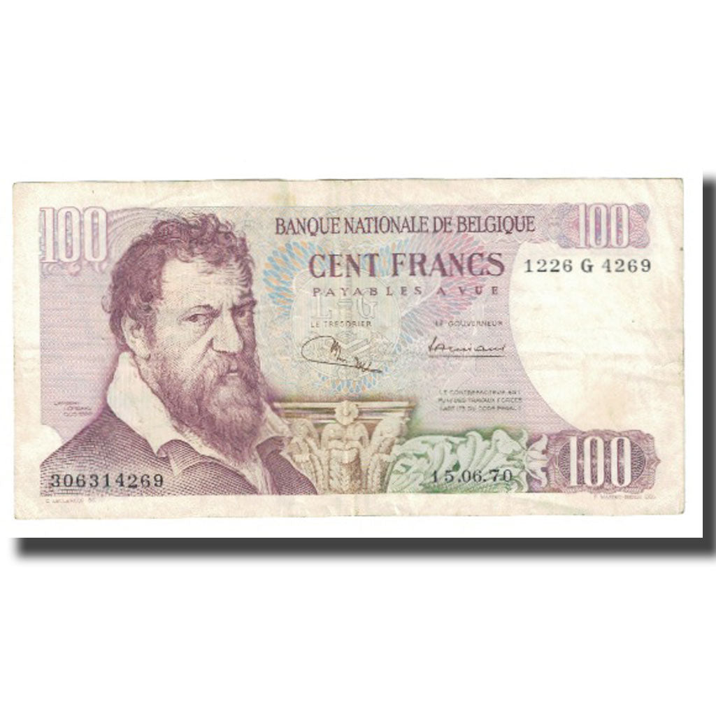 Banknote, Belgium, 100 Francs, 1970, 1970-06-15, KM:134a, VF(20-25)