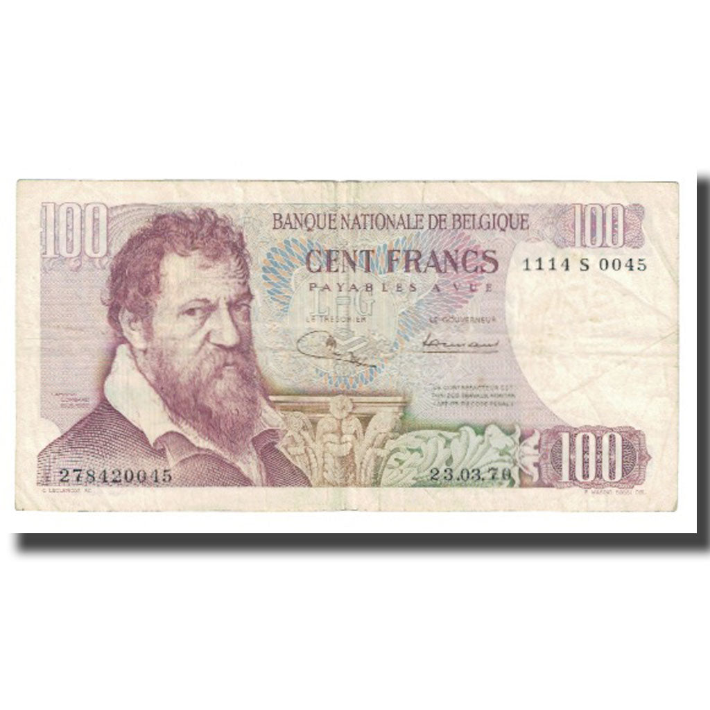 Banknote, Belgium, 100 Francs, 1970, 1970-03-23, KM:134a, VF(20-25)