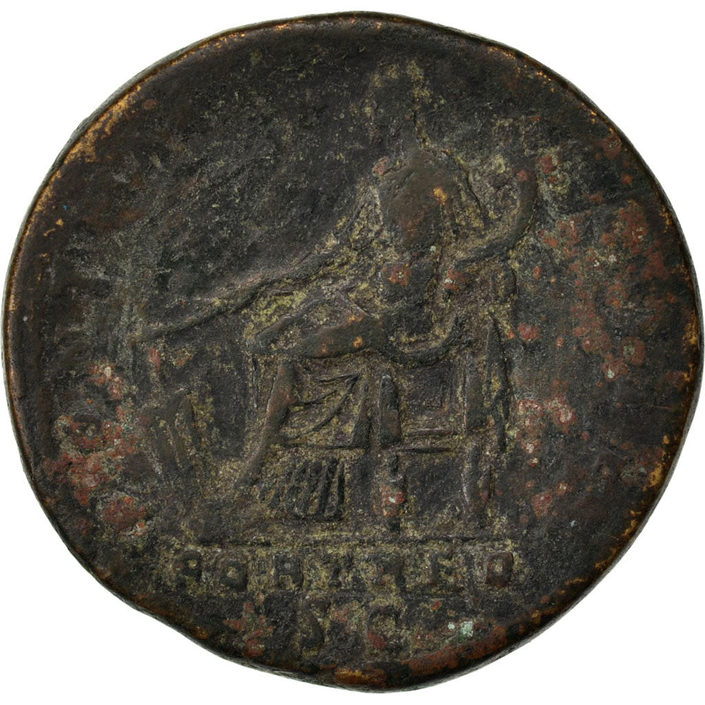 Hadrian, Sestertius, Roma, VF(30-35), Copper, Cohen #756, 25.10