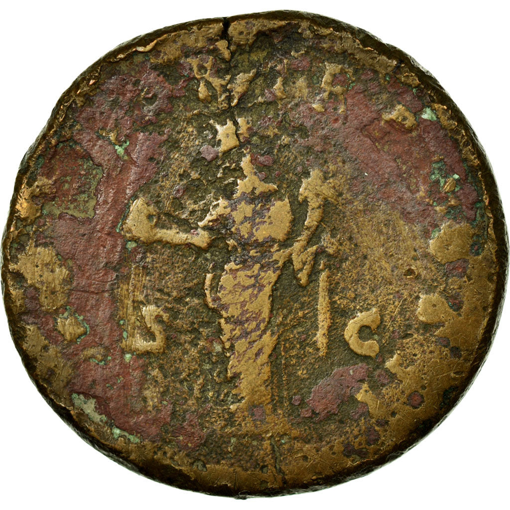Coin, Lucius Verus, Sestertius, Roma, VF(30-35), Copper, Cohen:142
