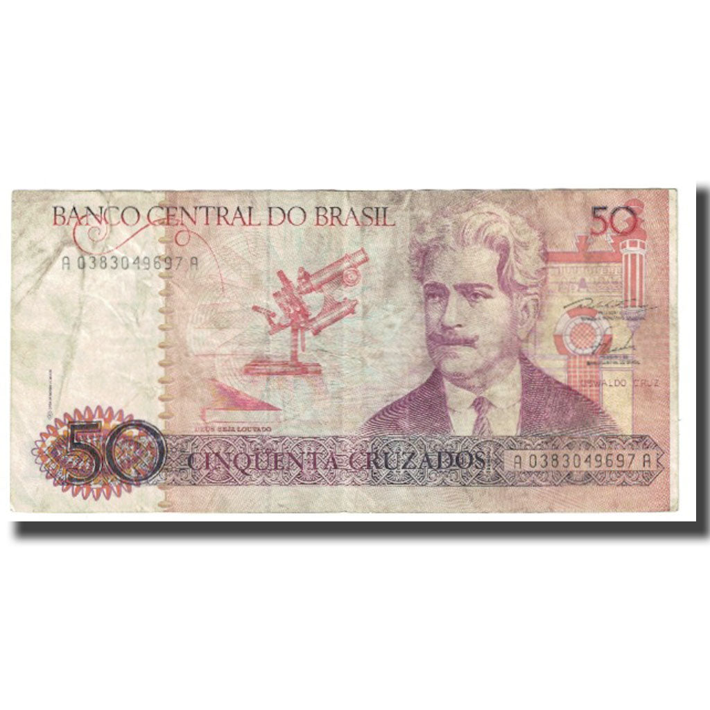 Banconote, Brasile, 50 Cruzados, KM:210a, MB