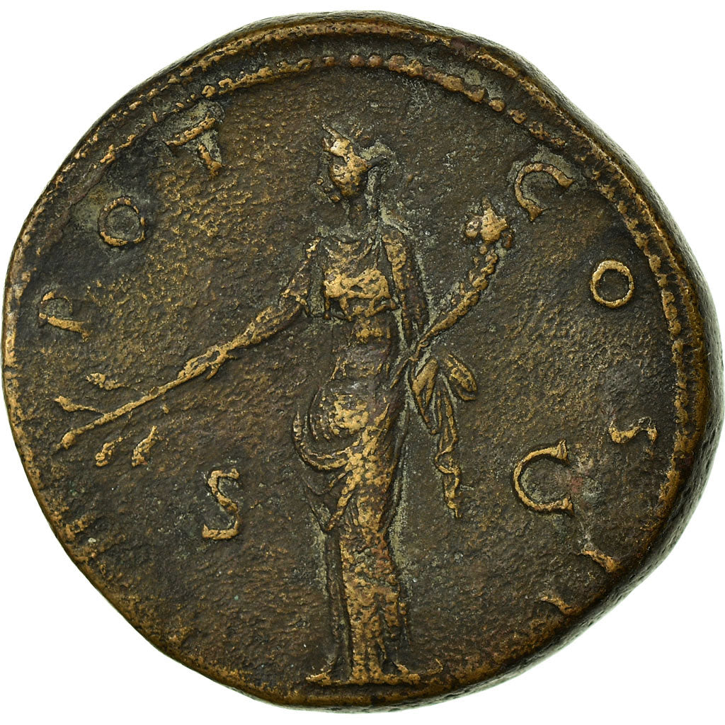 Coin, Antoninus Pius, Sestertius, Roma, AU(50-53), Copper, Cohen:856
