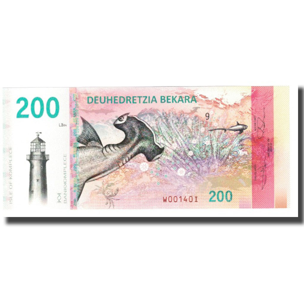 Billete, Tourist Banknote, 2019, Estados Unidos, ISLE OF KOMPLECE 200 BEKARA
