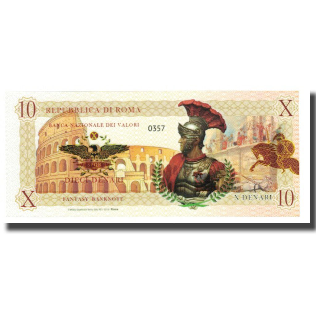 Banknote, Italy, Tourist Banknote, 2018, REPUBBLICA DI ROMA 10 DENARI