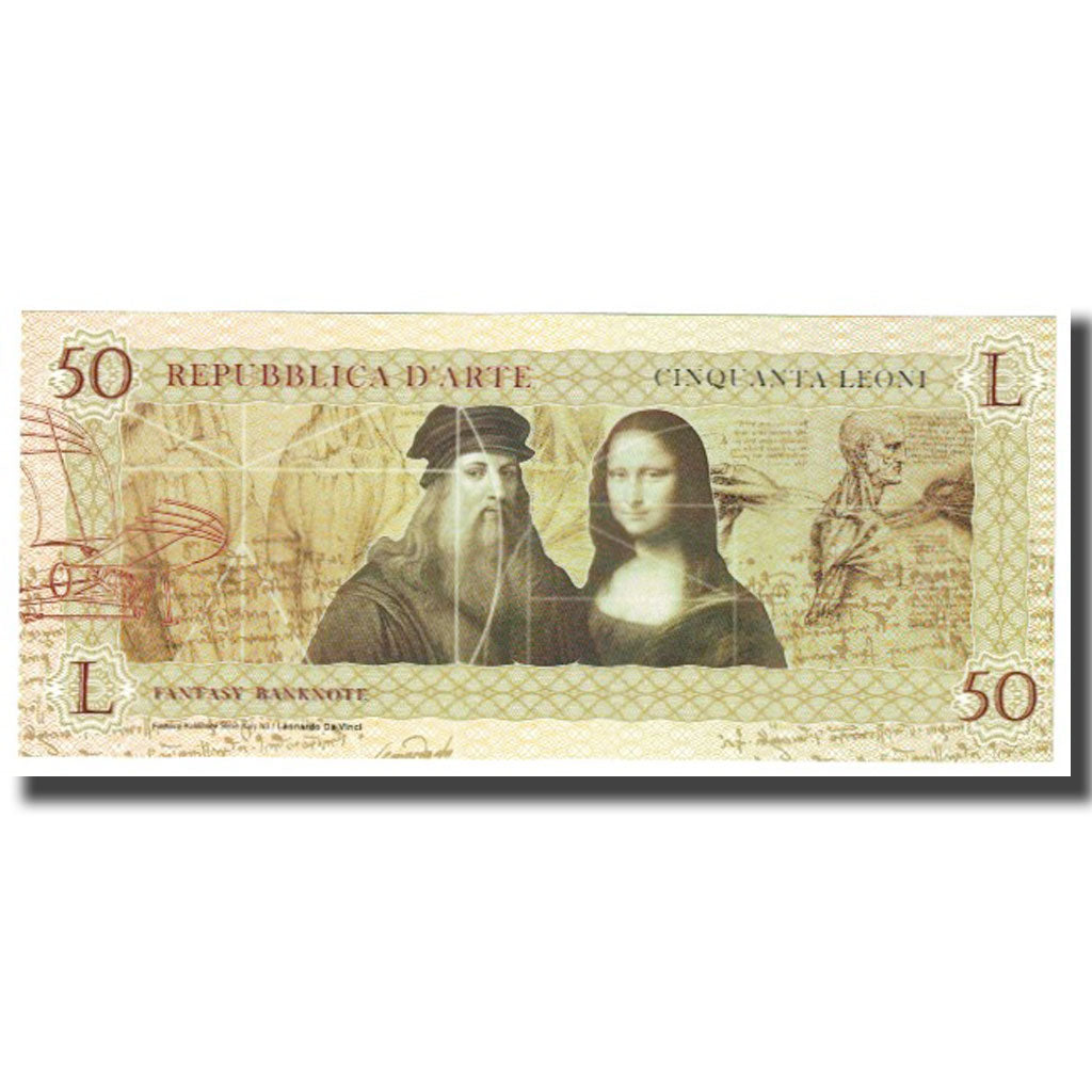 Banconote, Italia, Tourist Banknote, 2018, REPUBBLICA D'ARTE 50 LEONI, FDS