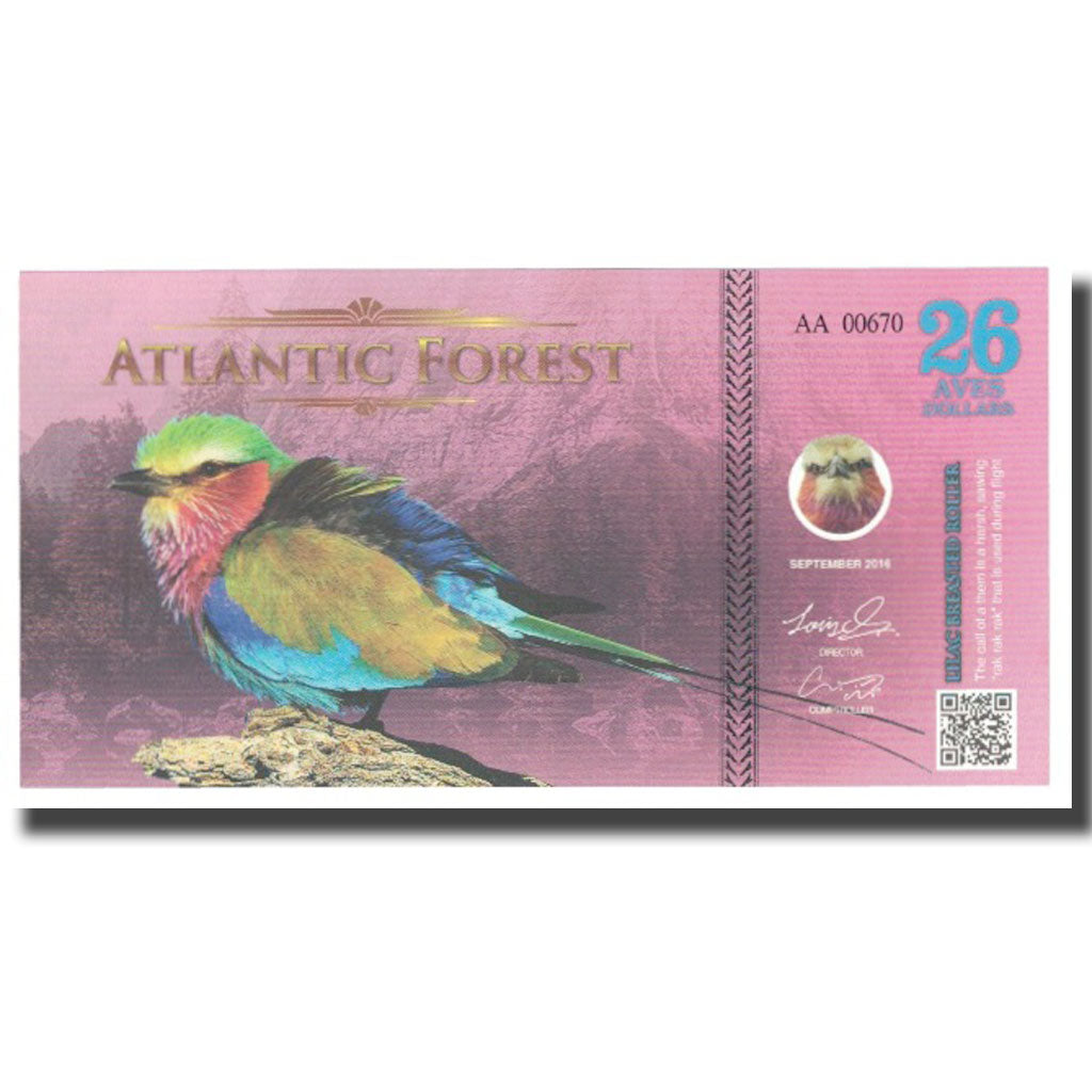 Banknote, Brazil, Dollar, 2016, 2016-09, ATLANTIC FOREST 26 DOLLARS, UNC(65-70)