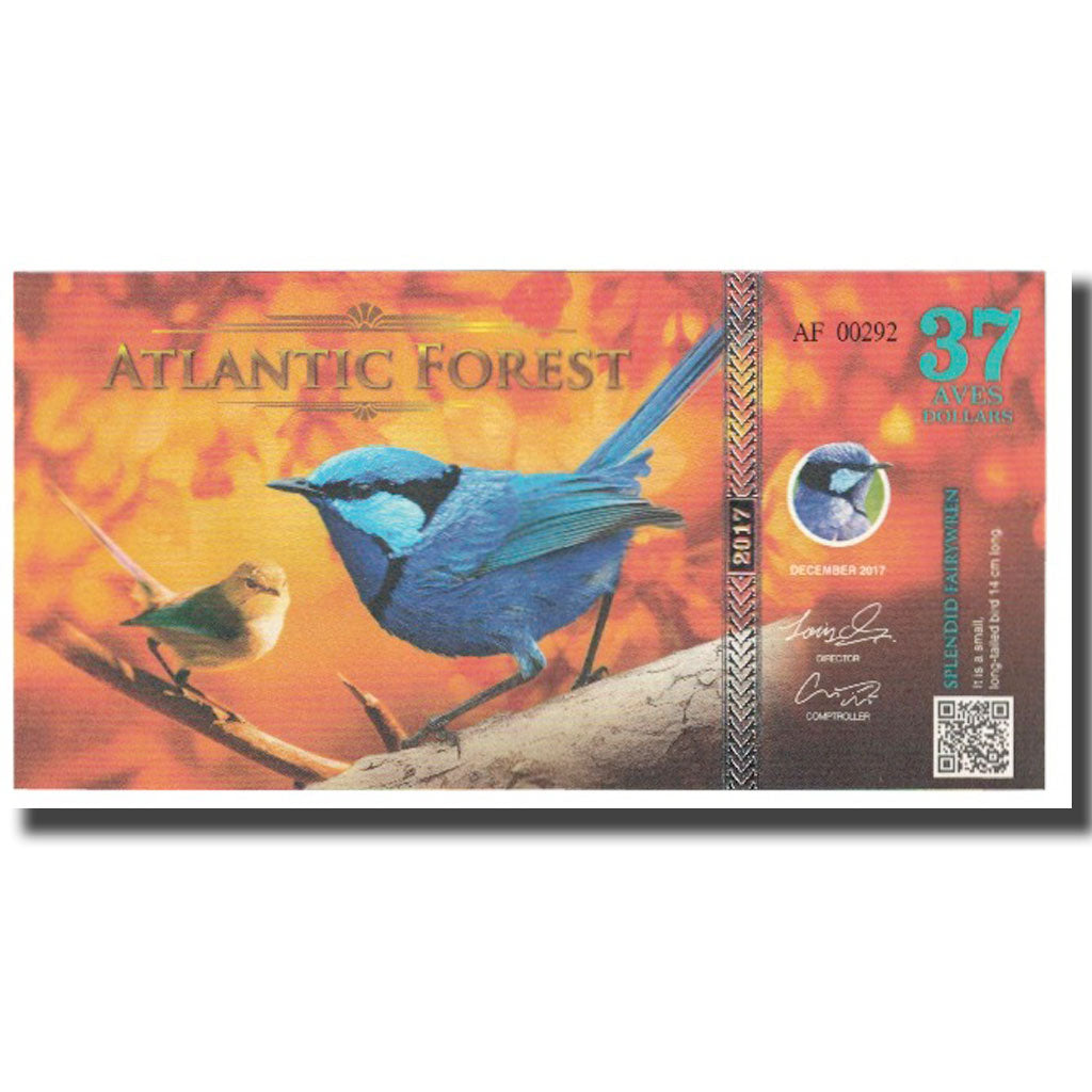 Banknote, Brazil, Dollar, 2017, 2017-12, ATLANTIC FOREST 37 DOLLARS, UNC(65-70)