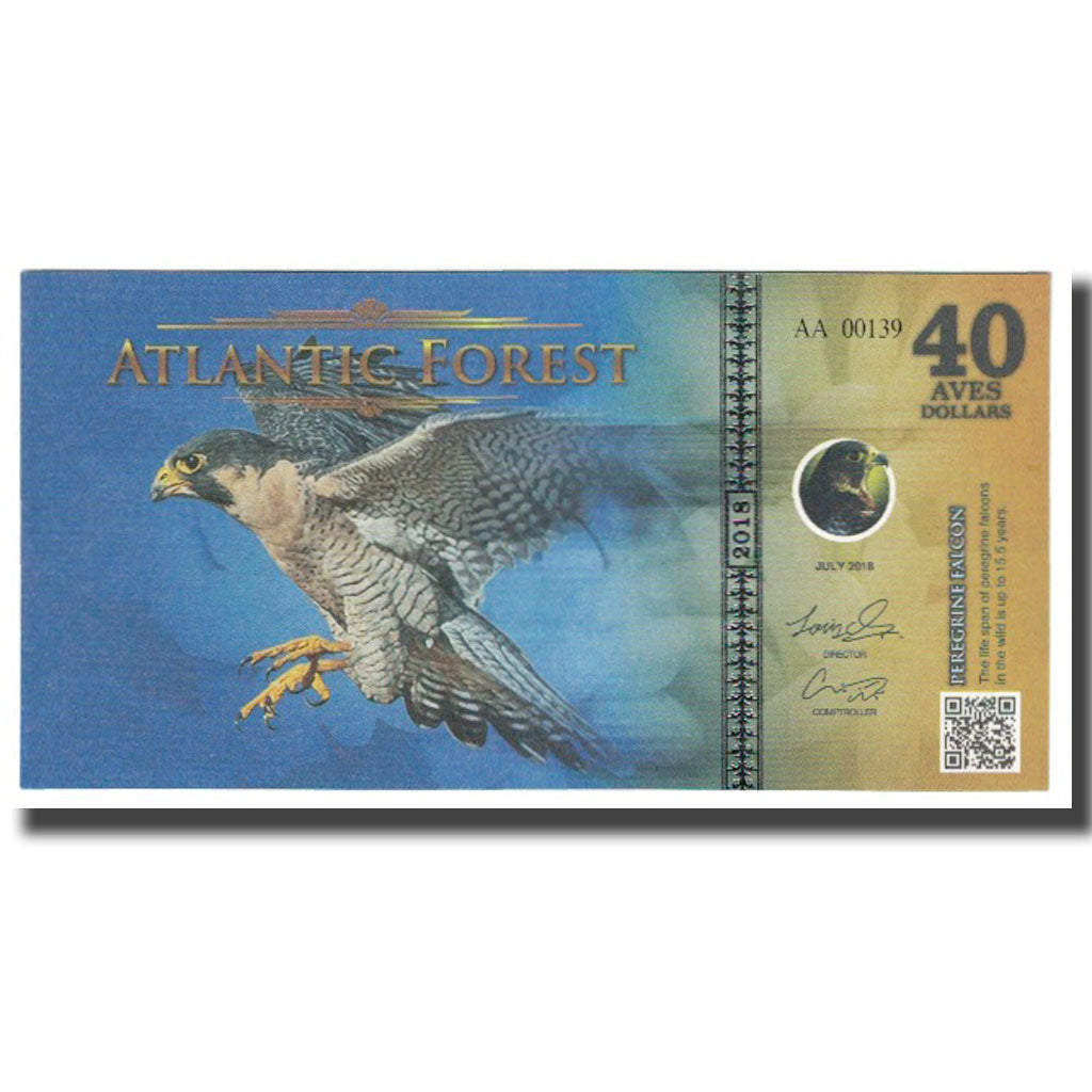 Banknote, Brazil, Dollar, 2018, 2018-07, ATLANTIC FOREST 40 DOLLARS, UNC(65-70)