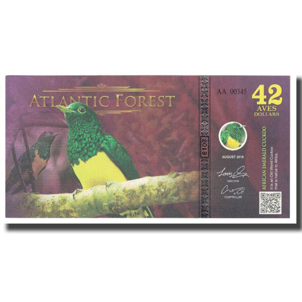 Nota, Brasil, Dollar, 2019, 2019-08, ATLANTIC FOREST 42 DOLLARS, UNC(65-70)