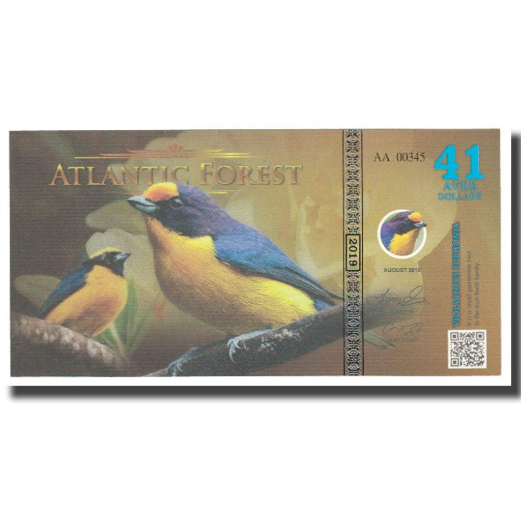 Nota, Brasil, Dollar, 2019, 2019-08, ATLANTIC FOREST 41 DOLLARS, UNC(65-70)