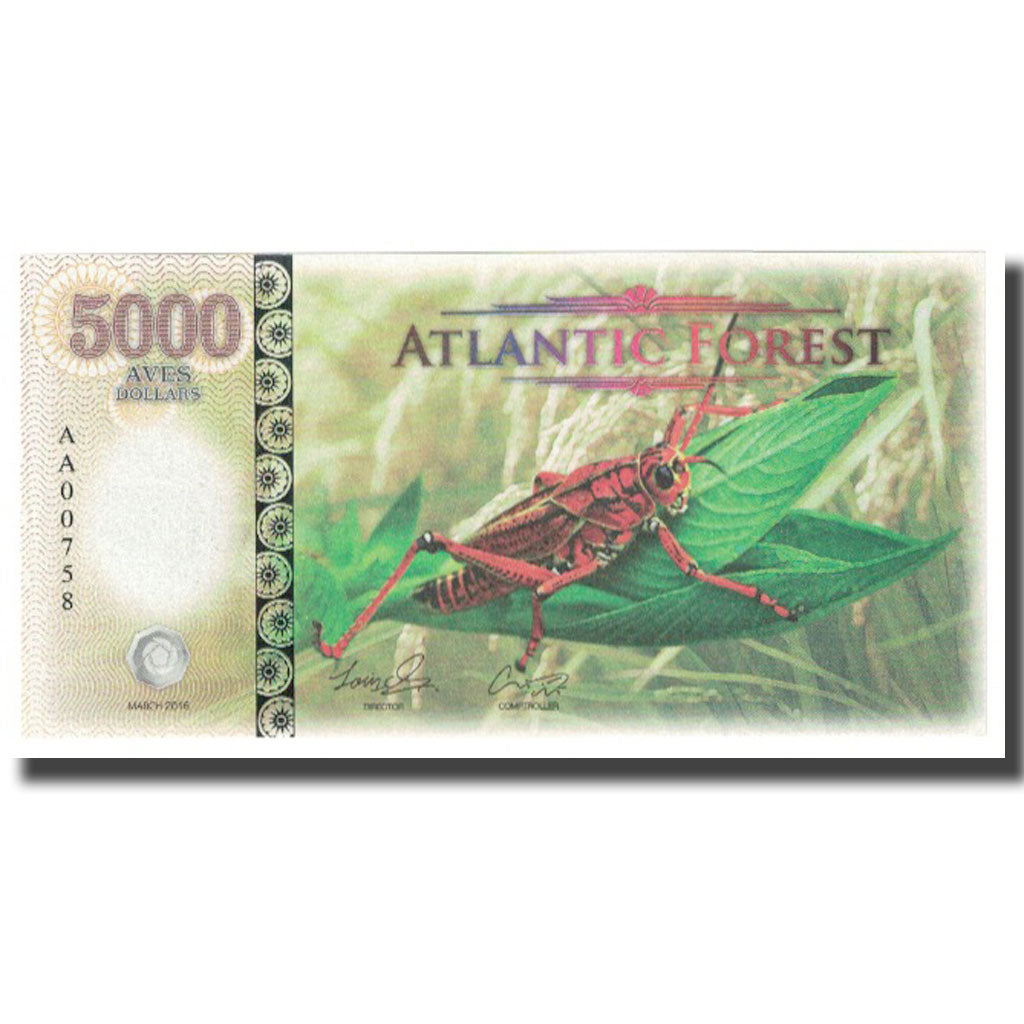 Banconote, Brasile, Dollar, 2016, 2016-03, ATLANTIC FOREST 5000 DOLLARS, FDS