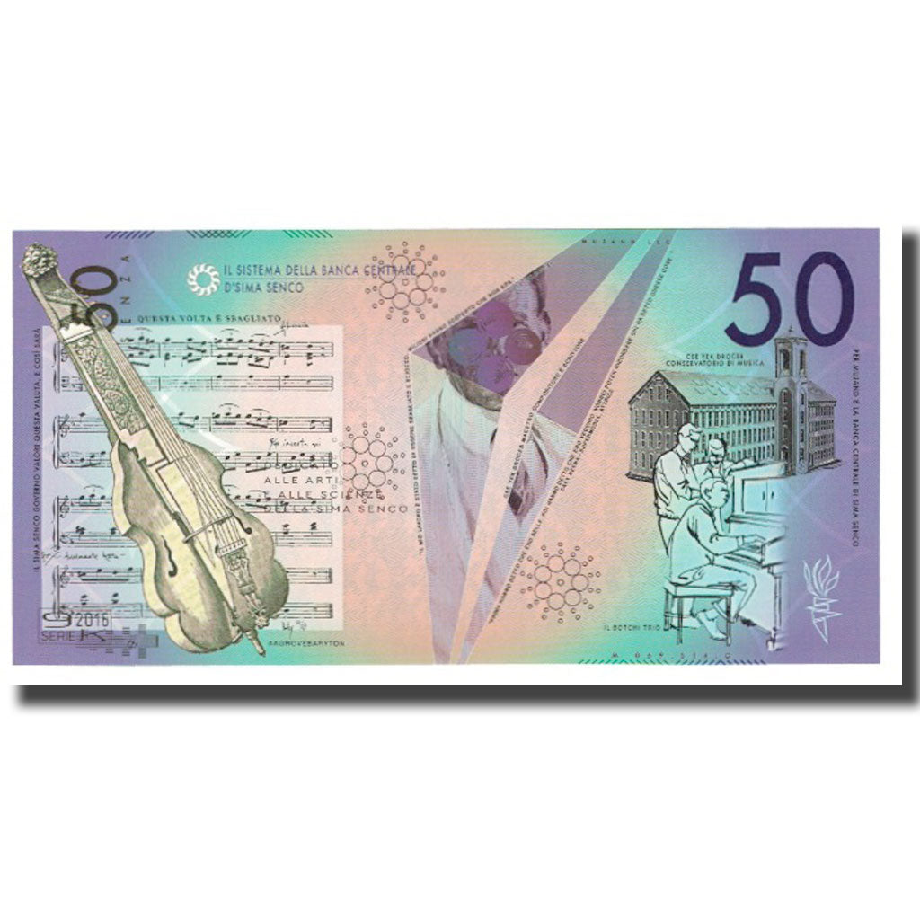 Banknote, Italy, Tourist Banknote, 2016, 50 SENZA, UNC(65-70)