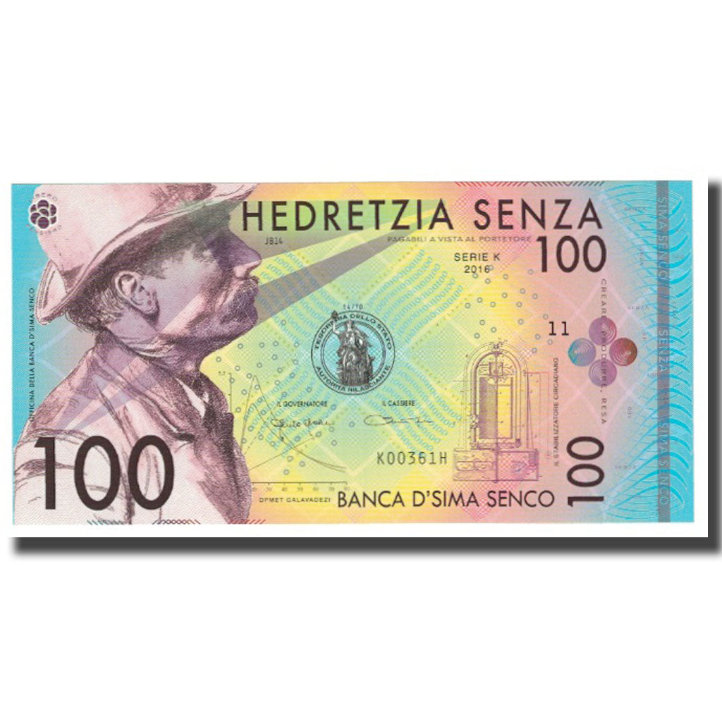 Nota, Itália, Tourist Banknote, 2016, 100 SENZA, UNC(65-70)