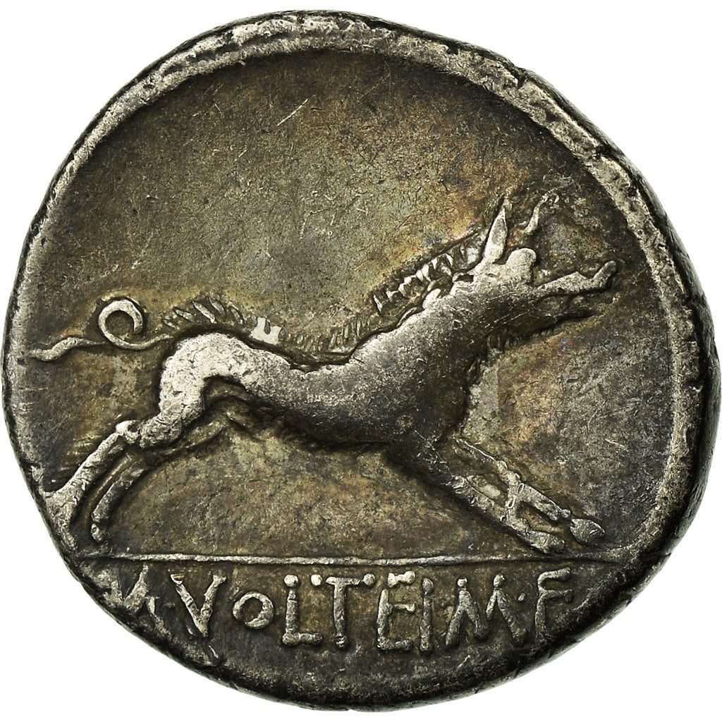 Coin, Volteia, Denarius, Roma, AU(50-53), Silver, Crawford:385/2