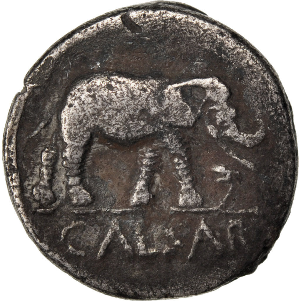 Julius Caesar, Denarius, VF(30-35), Silver, Cohen #49, 3.50
