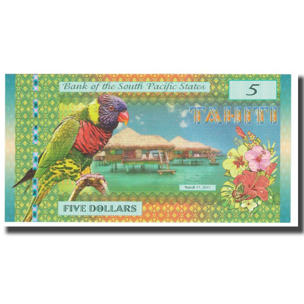 Banknote, French Pacific Territories, 5 Dollars, 2015, 2015-03-11, TAHITI