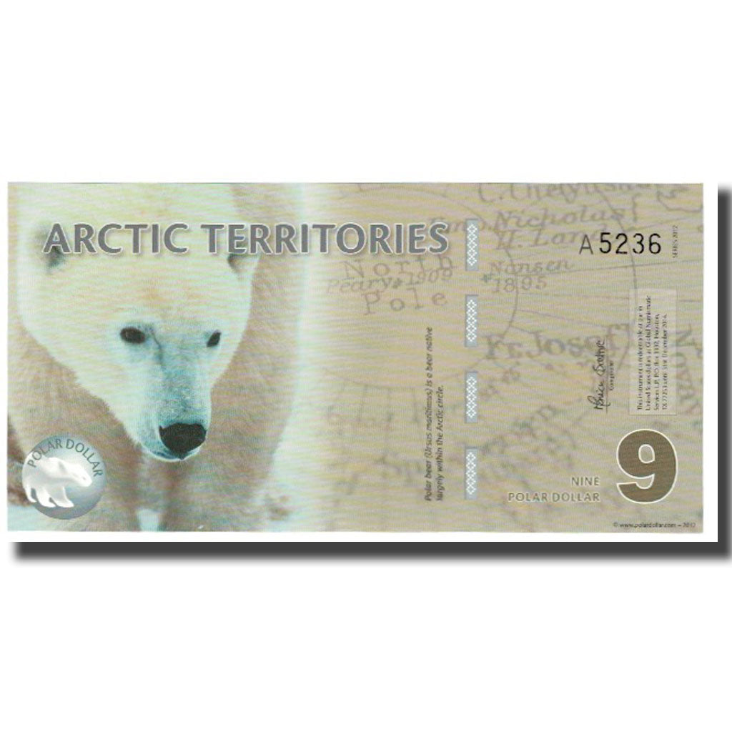 Banknote, United States, Dollar, 2012, 9 DOLLAR ARCTIC TERRITORIES, UNC(65-70)