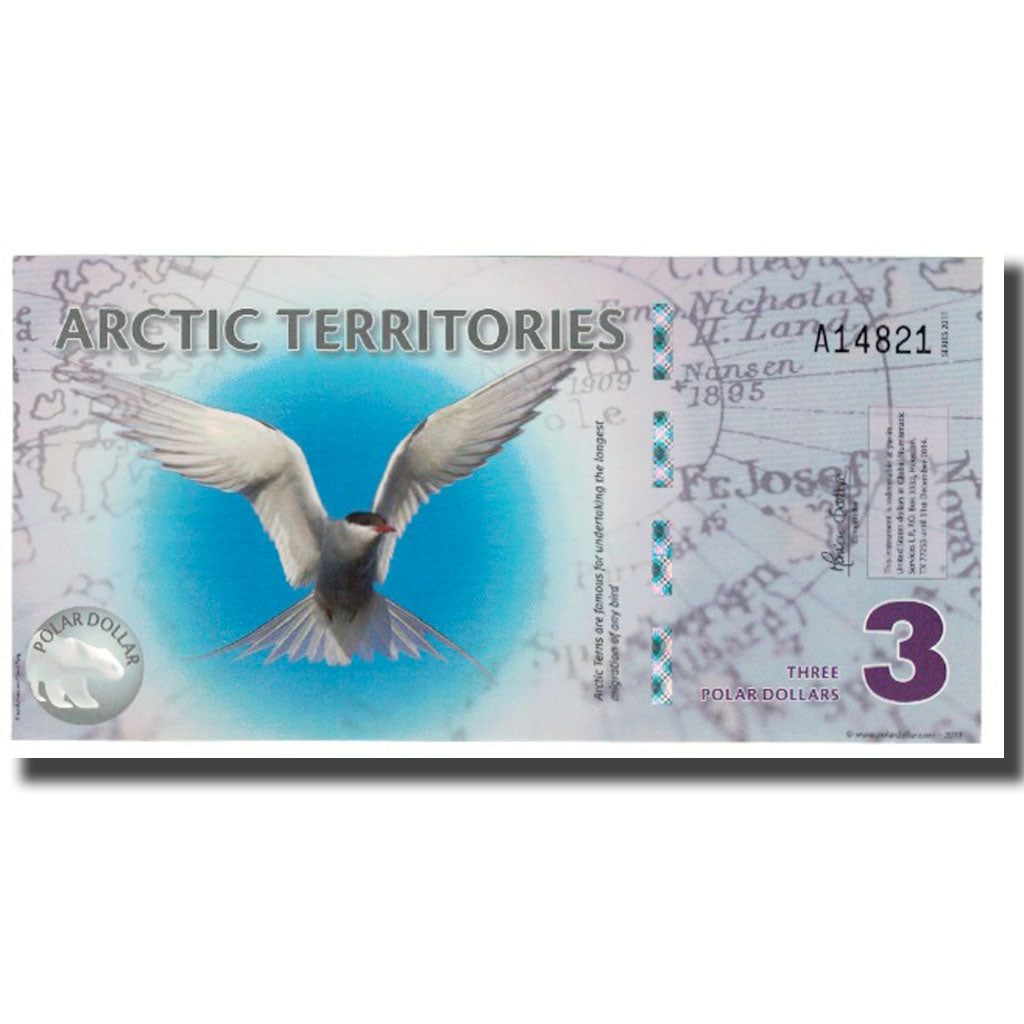 Banknot, USA, Dollar, 2011, Undated, 3 DOLLAR ARTIC TERRITORIES, UNC(65-70)