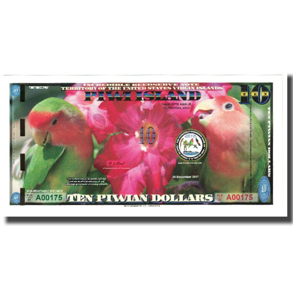 Banknote, United States, 10 Dollars, 2017, 2017-12-25, PIWI ISLAND, UNC(65-70)