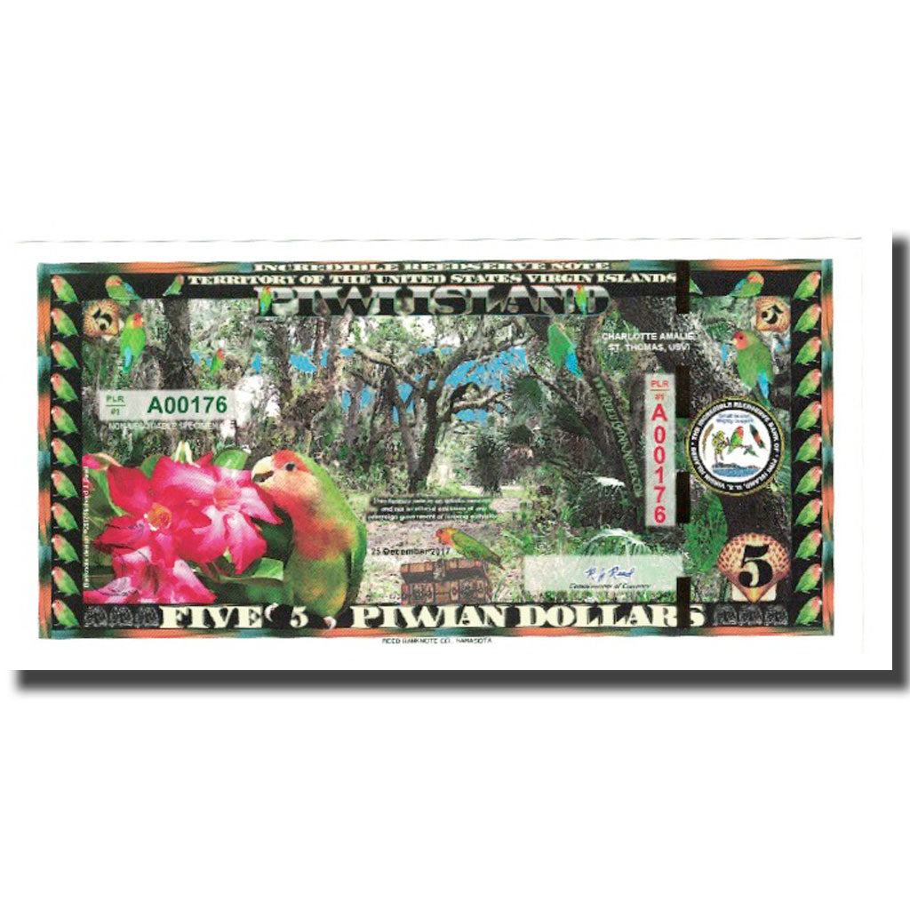 Banknote, United States, 5 Dollars, 2017, 2017-12-25, PIWI ISLAND, UNC(65-70)