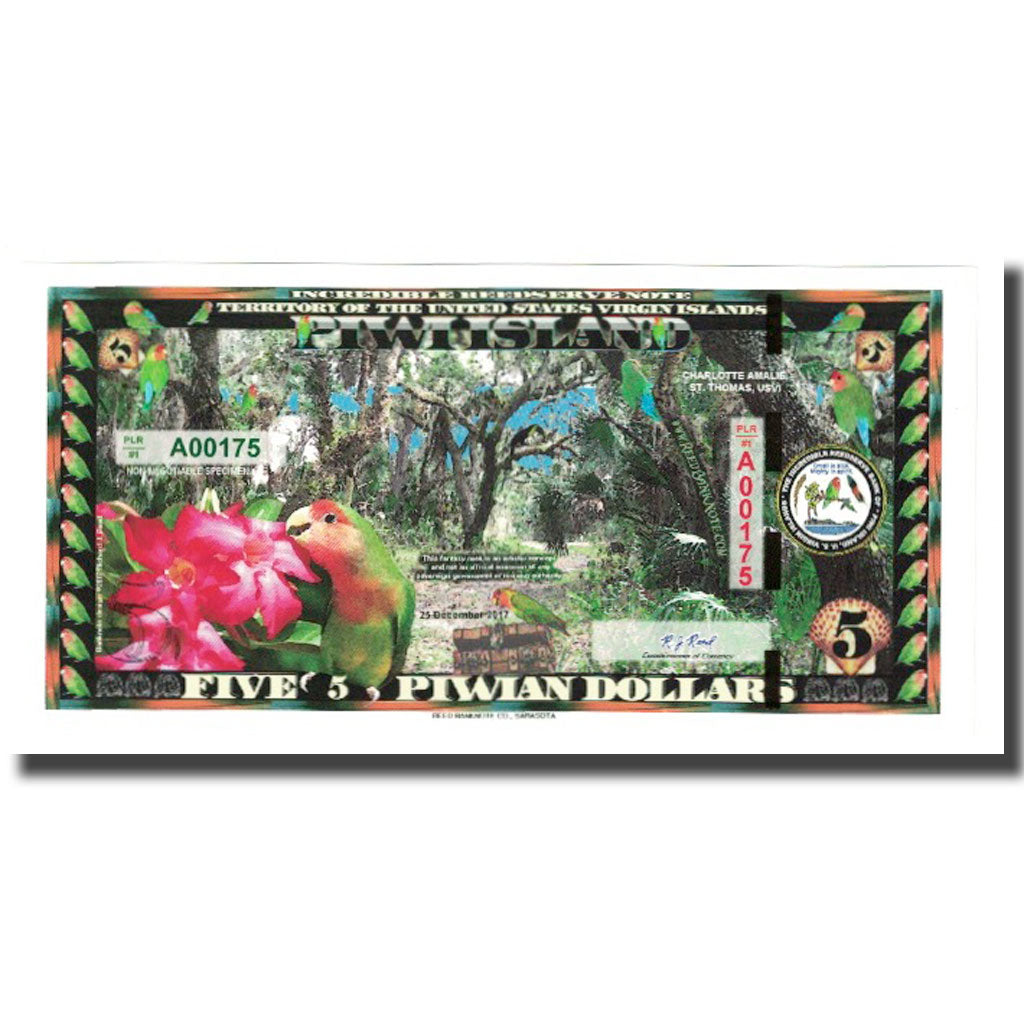 Geldschein, Vereinigte Staaten, 5 Dollars, 2017, 2017-12-25, PIWI ISLAND, UNZ