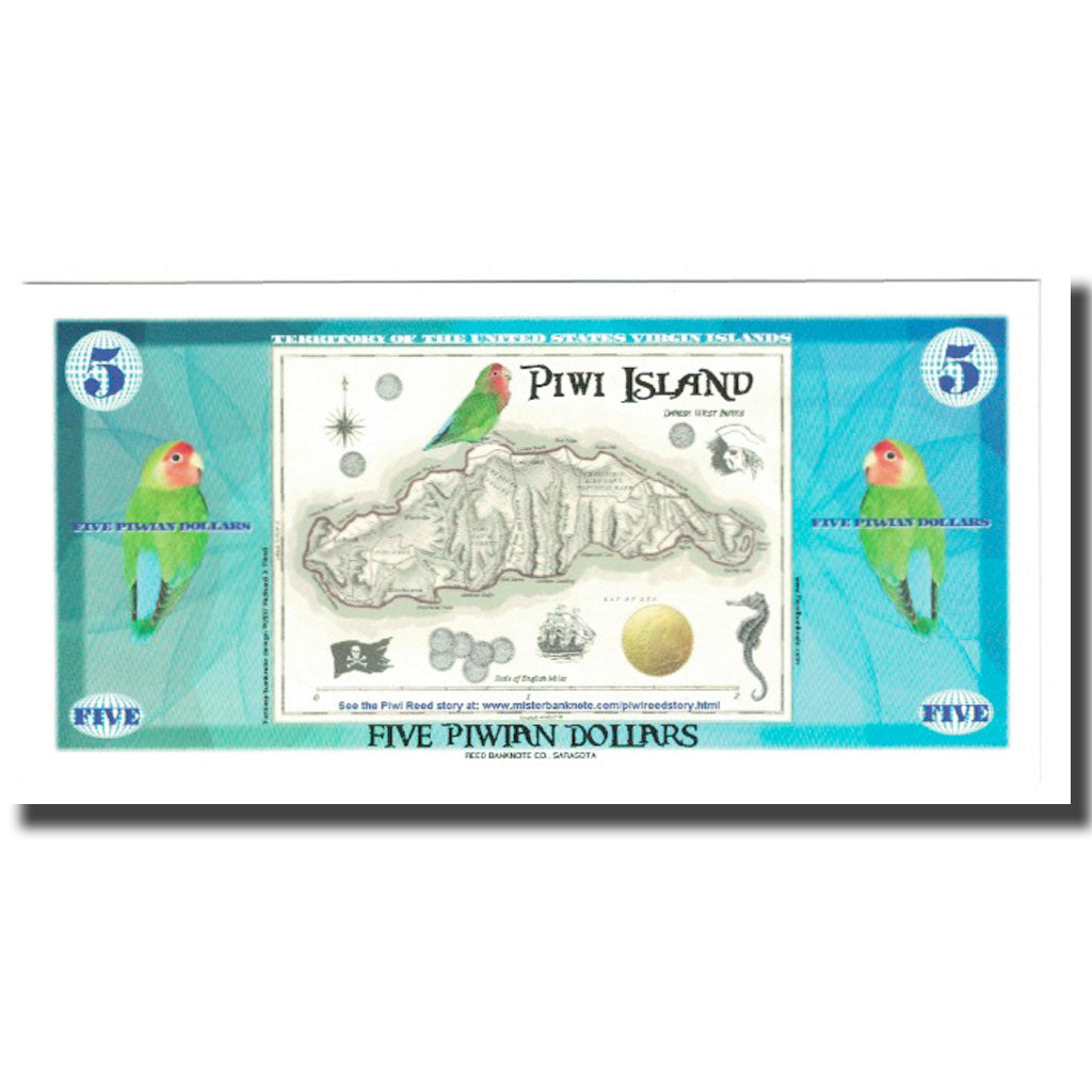 Geldschein, Vereinigte Staaten, 5 Dollars, 2017, 2017-12-25, PIWI ISLAND, UNZ