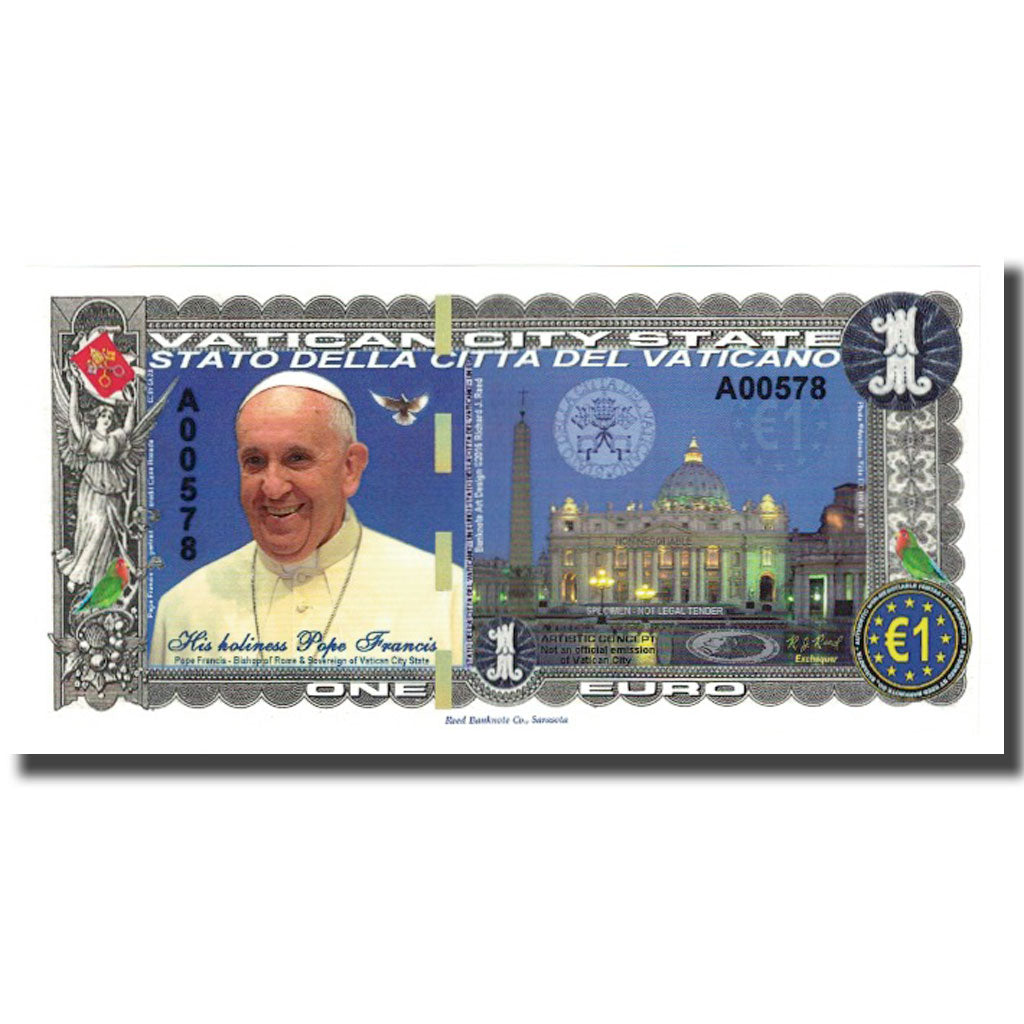 Banknote, Italy, 1 Euro, 2016, VATICAN STATE STATO DELLA CITTA DEL VATICANO