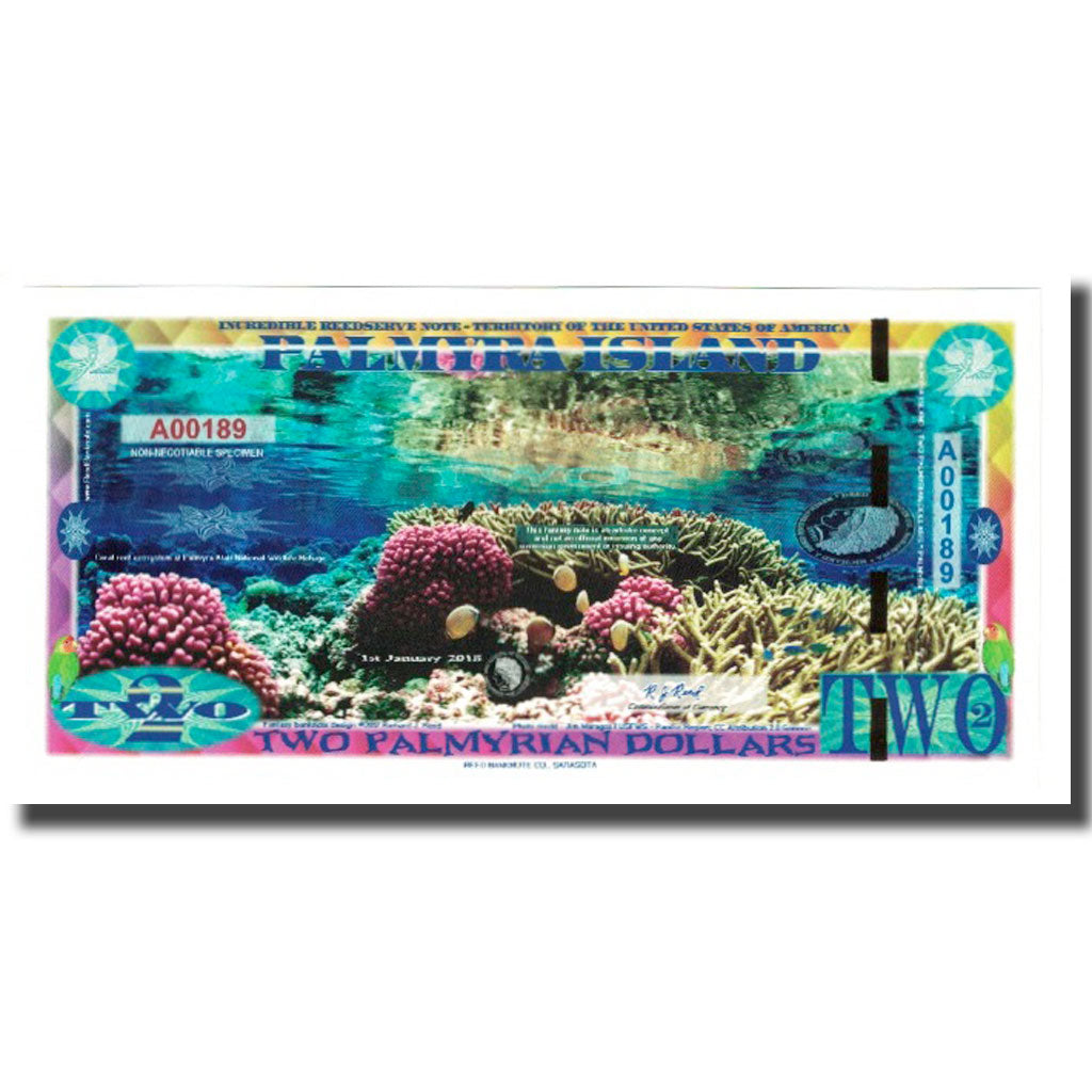 Banknote, United States, 2 Dollars, 2018, 2018-01-01, PALMYRA ISLAND, UNC(65-70)