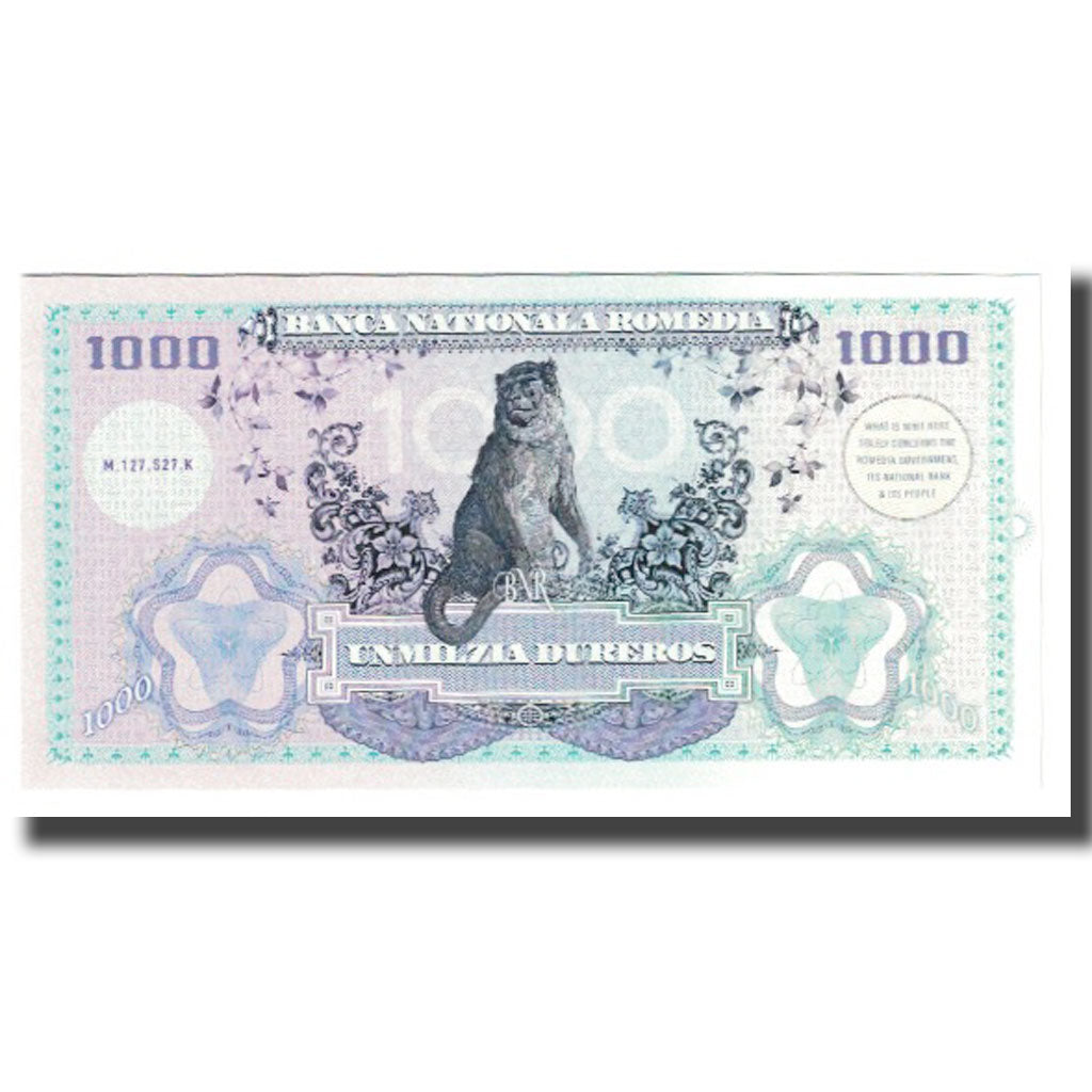 Banknot, Rumunia, Tourist Banknote, 2019, Undated, BANCA NATIONAL ROMEDIA 1000