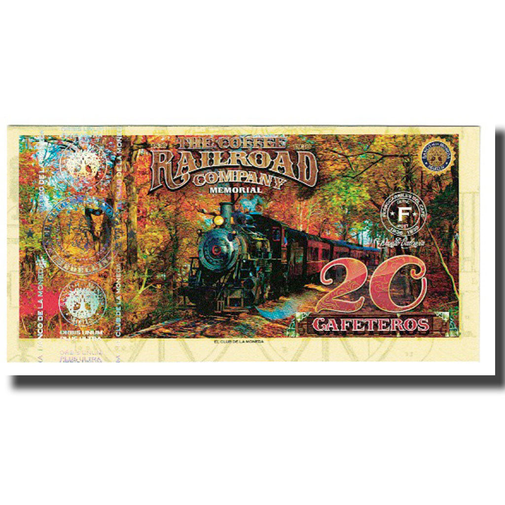 Geldschein, Kolumbien, Tourist Banknote, 20 CAFETEROS THE COFFE RAILROAD